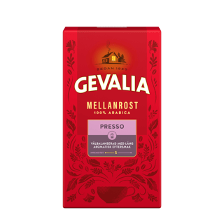 MELLANROST PRESSO MELLANROST Ett lite grövre malet kaffe som på bästa sätt utvecklar lång aromatisk eftersmak när det bryggs i en pressobryggare eller perkolator