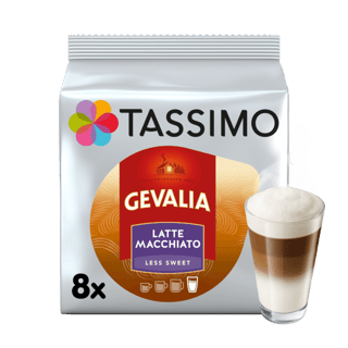 TASSIMO LATTE MACCHIATO LESS SWEET Latte Macchiato med mild sötma och fint skum