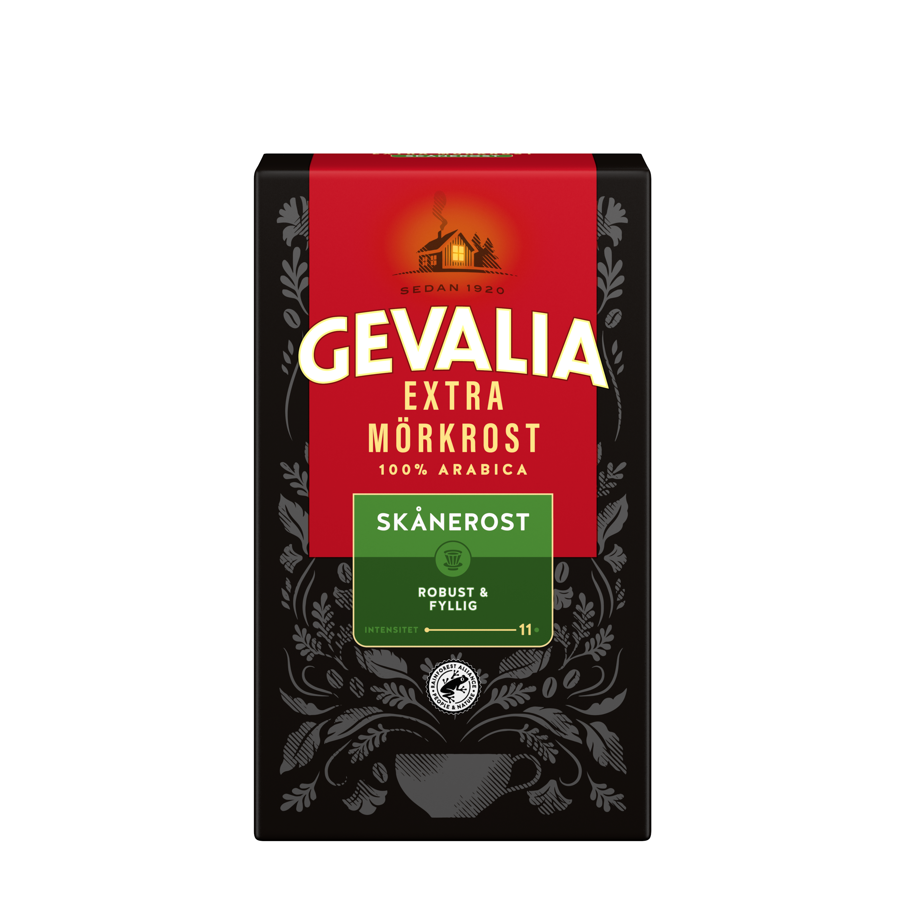 SKÅNEROST EXTRA MÖRKROST Robust med en kraftfull, smakrik karaktär och lång, härlig eftersmak. En riktigt njutningsfull kaffeupplevelse.