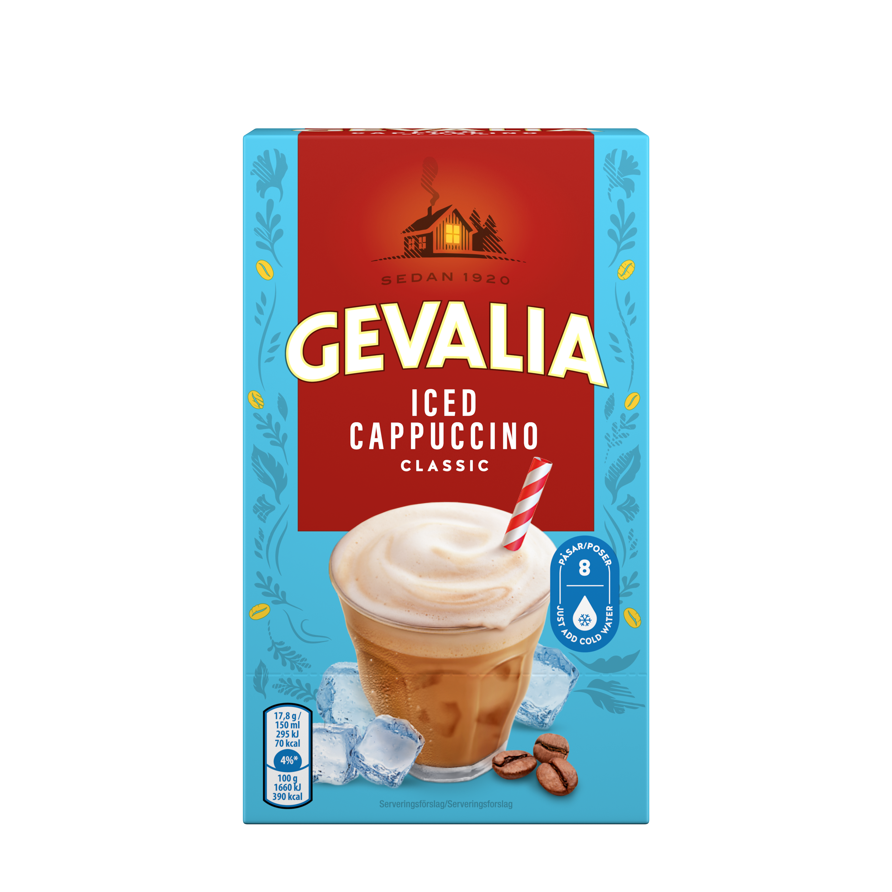 SNABBKAFFE ICED CAPPUCCINO Gevalia Iced Cappuccino har en god, välsmakande och uppfriskande smak med en iskall twist för dig som vill ha en uppiggande och kall förfriskning.