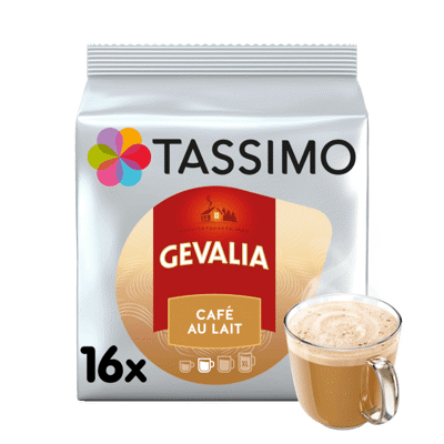 TASSIMO CAFÉ AU LAIT En klassisk, god kombination av lika delar starkt kaffe och varm mjölk.
