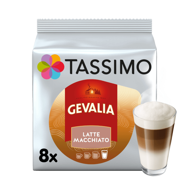 TASSIMO LATTE MACCHIATO En intensiv espresso med sammetslen mjölk och en mild sötma, toppad med ett fint skum.