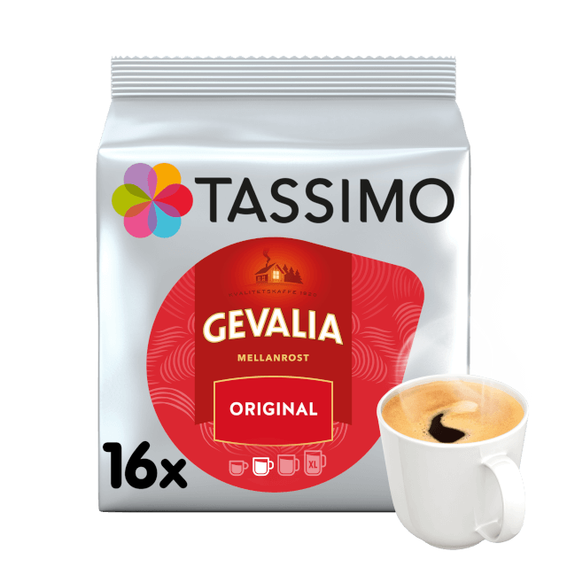 TASSIMO ORIGINAL MELLANROST Ett välbalanserat, mellanrostat kaffe med typisk Gevaliakaraktär, härlig arom och en lätt syrlig eftersmak. 