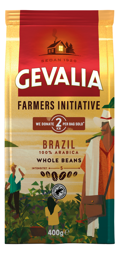 HELA BÖNOR FARMERS INITIATIVE MELLANROST Single origin Bryggkaffe från Brasilien. Mellanrost för en len och delikat smak.