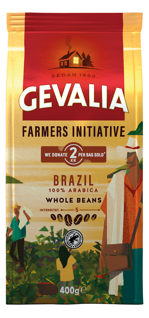 HELA BÖNOR FARMERS INITIATIVE MELLANROST Single origin Bryggkaffe från Brasilien. Mellanrost för en len och delikat smak.